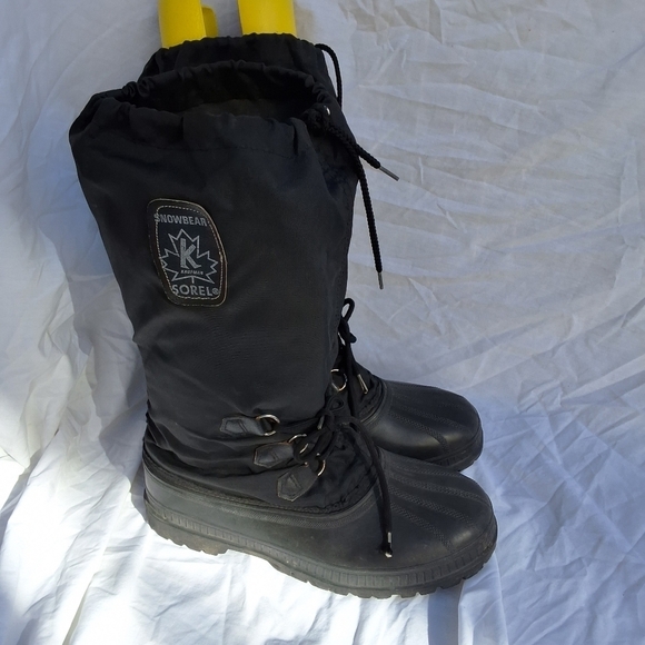 Sorel Snowbear lined black Waterproof snow boots with steel Shank 10